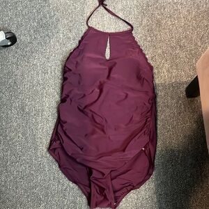 Women’s Scallop High Neck Swimsuit. 2103